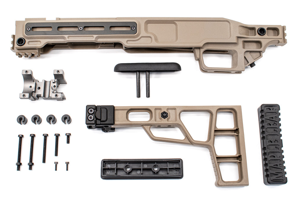 Maple Leaf MLC-S2 Chassis TM VSR10 Sniper Rifle Kit Set ( 430mm ) ( Foldable Stock ) ( Dark Earth DE ) ( Launchable by JKA ) ( 16.92 inch )