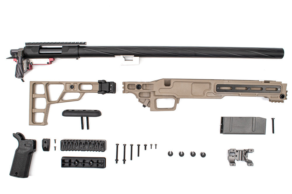 Maple Leaf MLC-S2 Chassis TM VSR10 Sniper Rifle Kit Set ( 430mm ) ( Foldable Stock ) ( Dark Earth DE ) ( Launchable by JKA ) ( 16.92 inch )