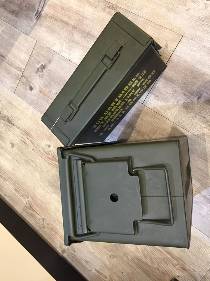 Metal .50 CAL Ammo Can Box Storage Airtight & Waterproof Stackable Storage for Pistol Case ( 2 Pistol & 6 Magazine )