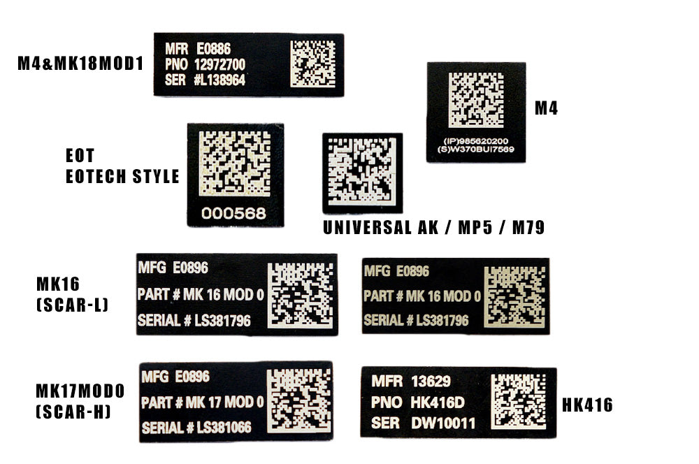 UID QR Code Style 0.5mm Aluminum Sticker-MK16 ( SCAR-L )