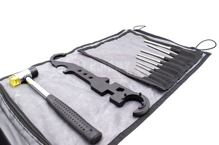 MF Tool Kit Hammer / Barrel Nut Wrench / Punches Set Type A ( Grey Pouch ) ( Pin Punch & Multi-Purpose Combo Wrench Barrel Nut Stock )