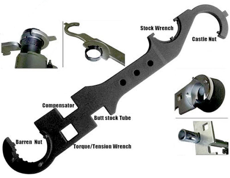 MF AR / M4 Barrel Nut / Stock Nut Wrench Tool ( Multi-Purpose Combo Wrench Barrel Nut Stock Tool )
