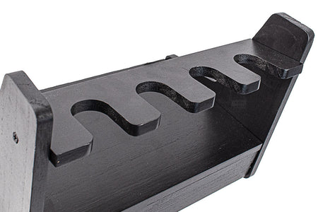 MF 4 Slots Wood Pistol Gun Rack ( Black / Wooden Finish )-Wood