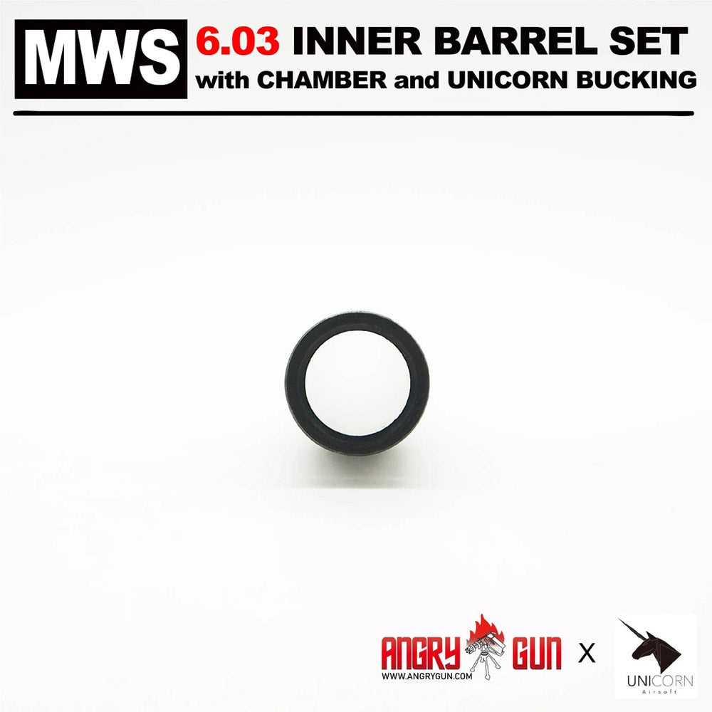 Angry Gun MWS 6.03 Carbon Steel Inner Barrel Set ( With Chamber Set & Bucking ) ( for Marui TM MWS GBBR )-370mm-60�
