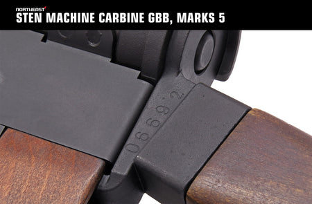Northeast STEN Gun MK 5 GBBR , STEN MACHINE CARBINE GBB MARKS 5 ( Black )