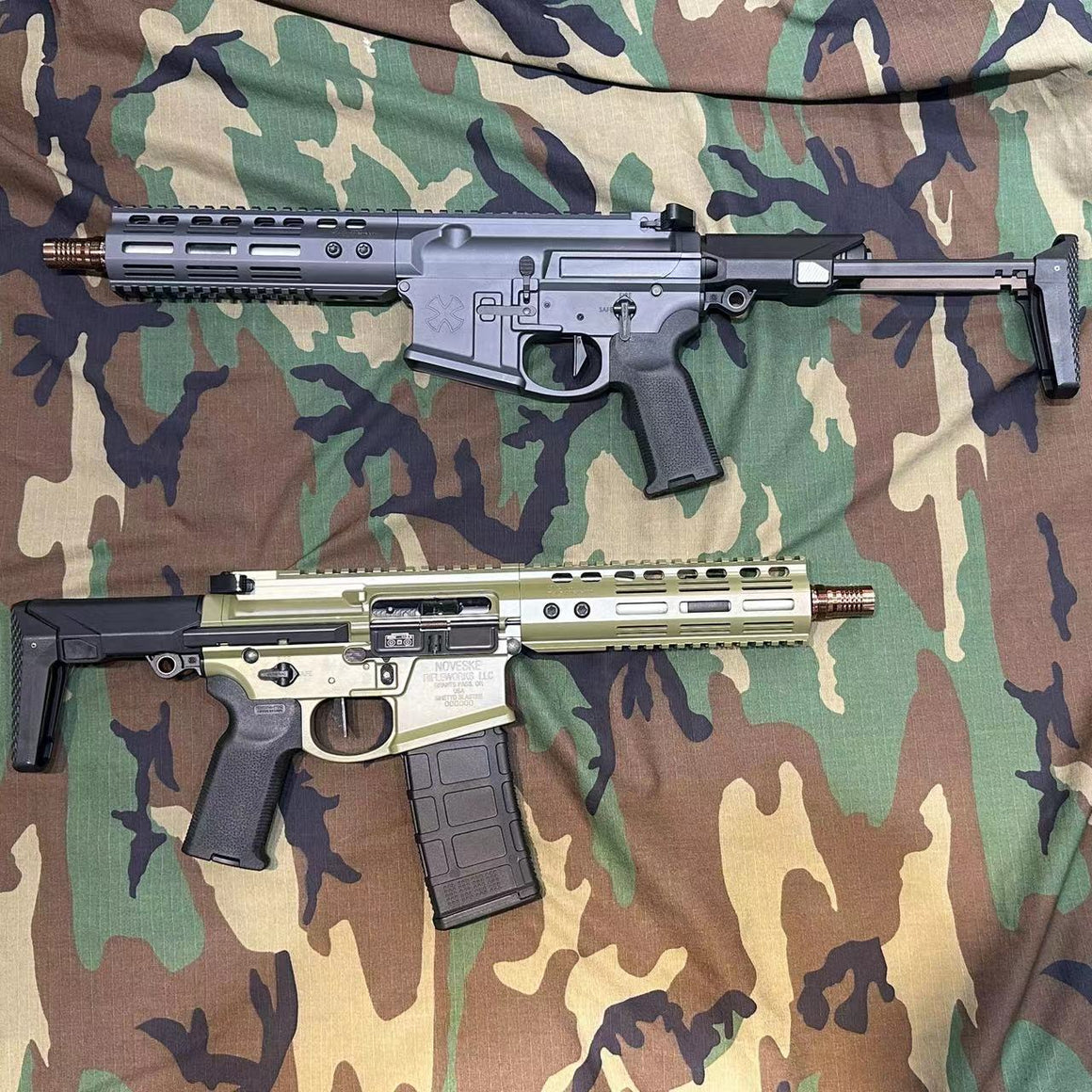 EMG Noveske Licensed 7.94” Gen 4 Ghetto Blaster Receiver Kit for Tokyo Marui TM M4 MWS GBB Series ( by DYTAC ) ( Cerakote Noveske Tiger Eye Brown )