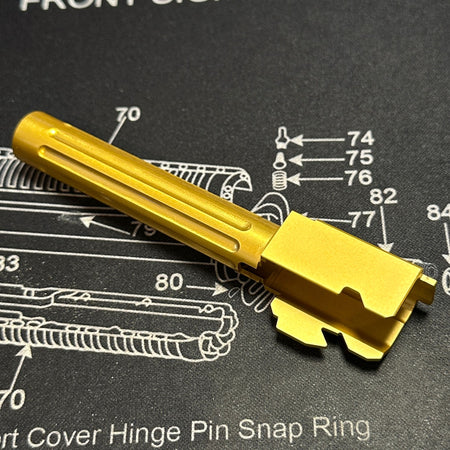 Nova BK-List Style CNC Aluminum Outer Barrel Fluted For Marui TM G Model 17 / 18 / 22 Gen3 GBBP ( Gold )