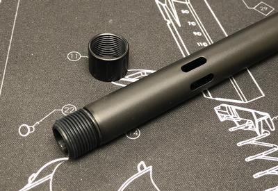 Nova CNC Aluminum LK Style Threaded barrel for Marui Model 34 GBB Series ( Black )