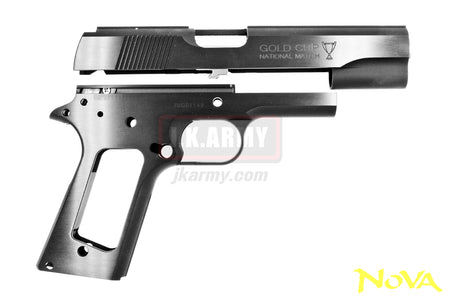 Nova " Gold Cup Nation Match " Aluminum Frame & Slide Kit for Marui Airsoft 1911 Series - Black ( Limited )