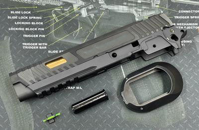 Nova CNC Aluminum T Style JW3 Combat Master Sight Block Barrel Version for Marui Hi-Capa GBB Series ( 5.4 Size Version )