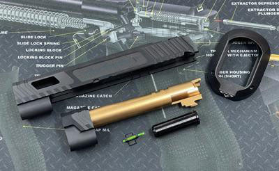 Nova CNC Aluminum T Style JW3 Combat Master Sight Block Barrel Version for Marui Hi-Capa GBB Series ( 5.4 Size Version )