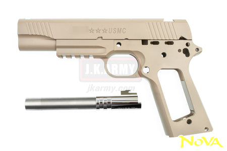 Nova M45A1 CQBP Aluminum Frame & Slide Kit for Marui Airsoft 1911 Series ( Cerakote FDE )