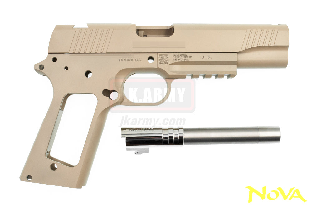 Nova M45A1 CQBP Aluminum Frame & Slide Kit for Marui Airsoft 1911 Series ( Cerakote FDE )