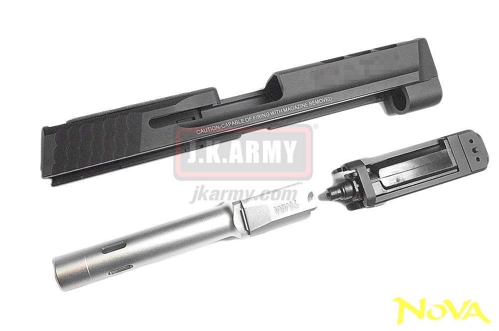 NOVA 4.25 Inch Performance Center Custom Slide Set for Tokyo Marui M&P9 GBB Pistol Series - Silver Barrel Version - Limited