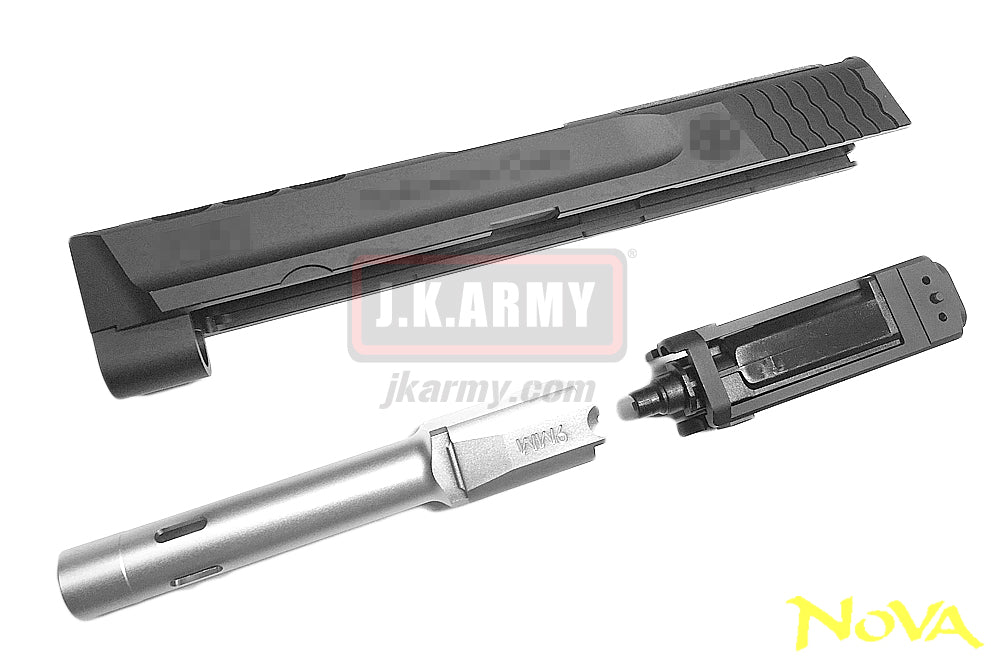 NOVA 4.25 Inch Performance Center Custom Slide Set for Tokyo Marui M&P9 GBB Pistol Series - Silver Barrel Version - Limited