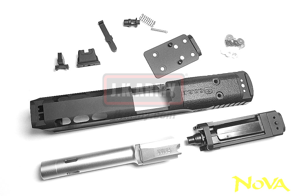 NOVA 4.25 Inch Performance Center Custom Slide Set for Tokyo Marui M&P9 GBB Pistol Series - Silver Barrel Version - Limited