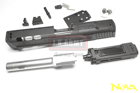 NOVA 4.25 Inch Performance Center Custom Slide Set for Tokyo Marui M&P9 GBB Pistol Series - Silver Barrel Version - Limited