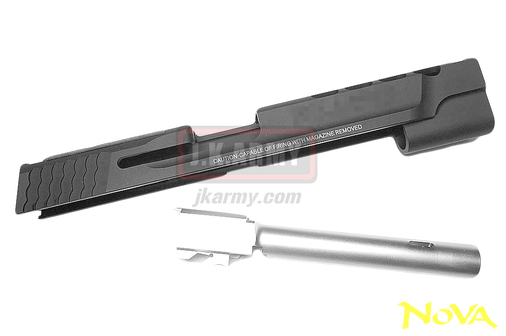 NOVA 5 Inch Performance Center Custom Slide Set for Tokyo Marui M&P9 GBB Pistol Series - Silver Barrel Version - Limited