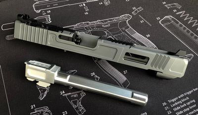 Nova FI Style 34 Aluminum Slide Set For Marui Model 17 GBB Series ( Titanium )-Titanium Grey