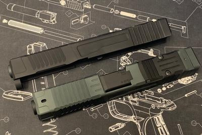 NOVA CNC Aluminum FI-style Model19 MK-1 Slide set for Tokyo Marui Model 19 GBB Series ( Titanium Grey )