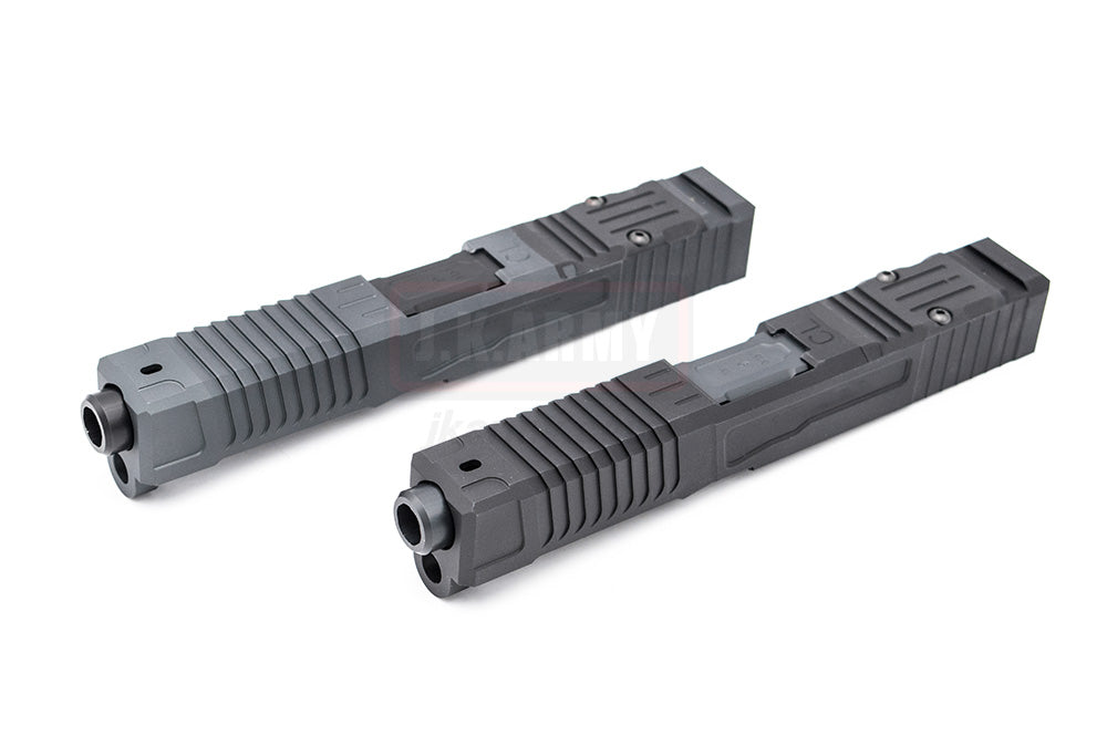 NOVA CNC Aluminum FI COSTA 19 MK1 Style Slide set for Tokyo Marui Model 19 GBB Series-Titanium Grey