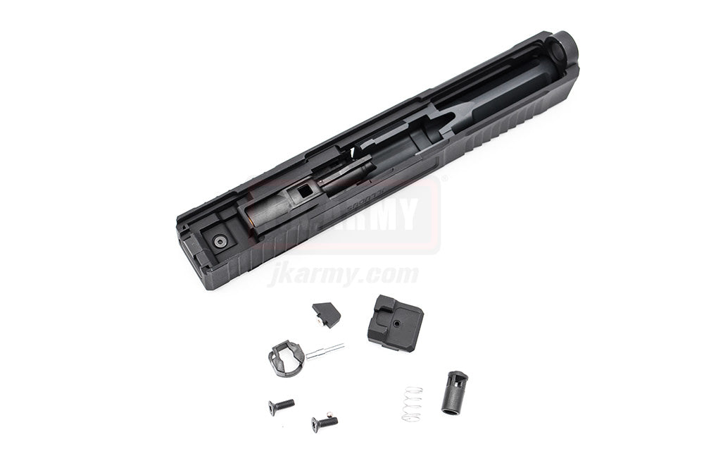 NOVA CNC Aluminum FI COSTA 19 MK1 Style Slide set for Tokyo Marui Model 19 GBB Series-Titanium Grey