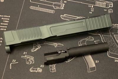 NOVA CNC Aluminum FI-style Model19 MK-1 Slide set for Tokyo Marui Model 19 GBB Series ( Titanium Grey )