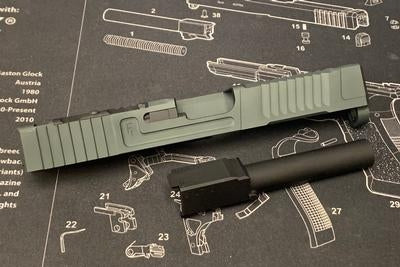 NOVA CNC Aluminum FI-style Model19 MK-1 Slide set for Tokyo Marui Model 19 GBB Series ( Titanium Grey )