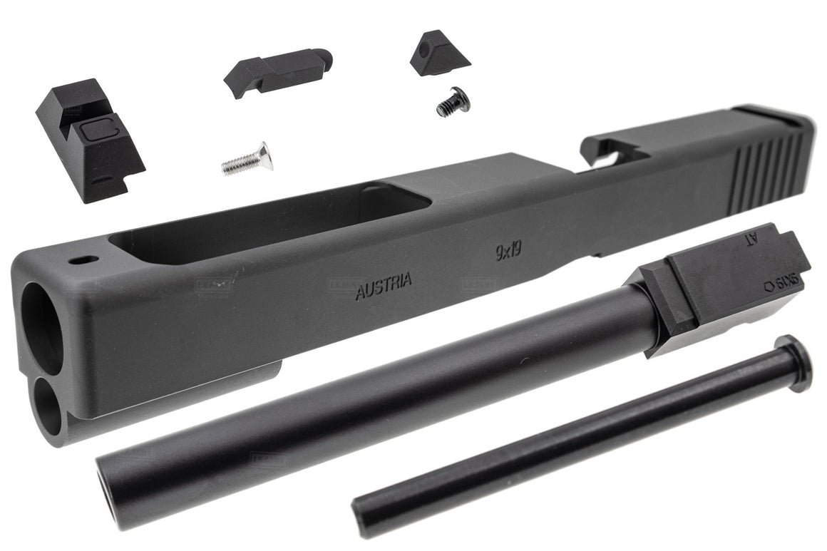 Nova / Bomber 17L Style CNC Aluminum Slide with Barrel for Tokyo Marui TM G17 GBBP Airsoft Series