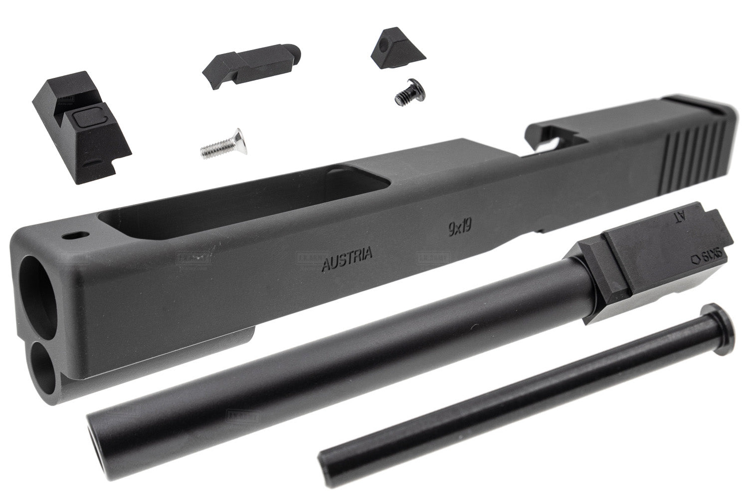 Nova / Bomber 17L Style CNC Aluminum Slide with Barrel for Tokyo Marui TM G17 GBBP Airsoft Series