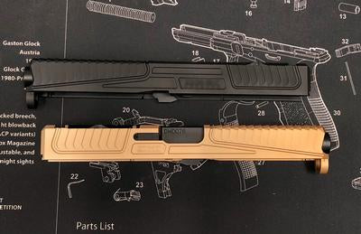 Nova SD-Style CNC Aluminum Slide Set For Marui Model 17 / 22 GBB Series ( Windowless )-FDE