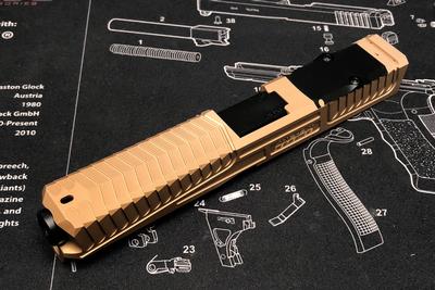 Nova SD-Style CNC Aluminum Slide Set For Marui Model 17 / 22 GBB Series ( Windowless )-FDE