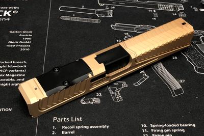 Nova SD-Style CNC Aluminum Slide Set For Marui Model 17 / 22 GBB Series ( Windowless )-FDE