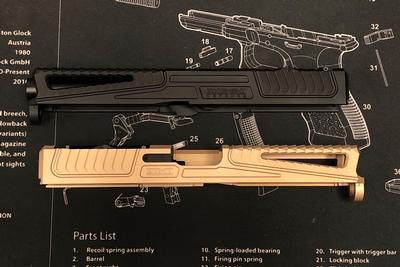 Nova SD-Style ( Window ) CNC Aluminum Slide Set For Marui Model 17 / 22 GBB Series-FDE