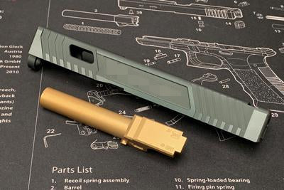 NOVA CNC Aluminum T Style 19 Slide set for Tokyo Marui Model 19 GBB ( Shiny Black )