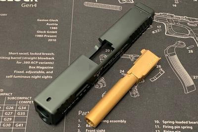 NOVA CNC Aluminum T Style 19 Slide set for Tokyo Marui Model 19 GBB ( Shiny Black )