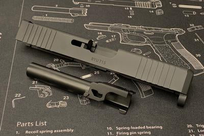 NOVA CNC Aluminum WC Style 19 Slide set for Tokyo Marui Model 19 GBB ( Black )