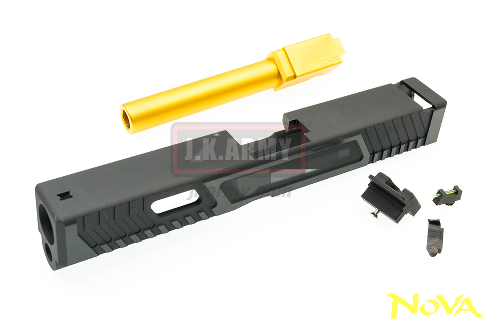 Nova TT Style G17 Aluminum Slide for Marui Arisoft G17 GBB Series - Black