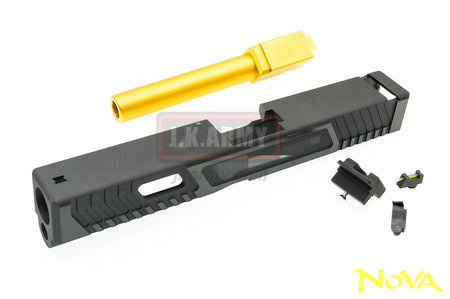 Nova TT Style G17 Aluminum Slide for Marui Arisoft G17 GBB Series - Black
