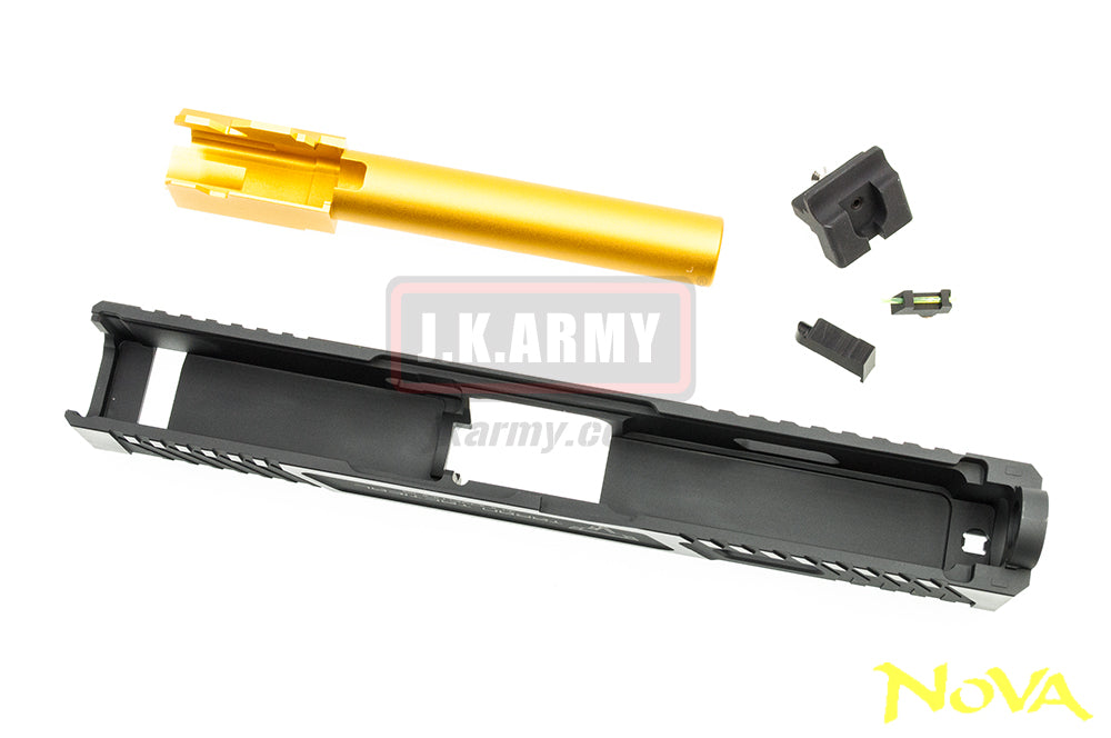 Nova TT Style G17 Aluminum Slide for Marui Arisoft G17 GBB Series - Black