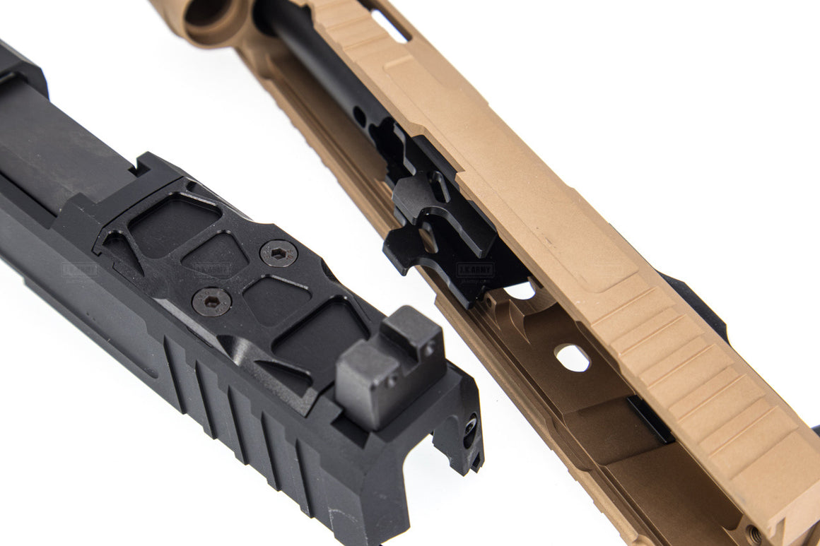 Nova P320 NSO Style CNC Aluminum Slide with Compensator for SIG AIR / VFC M17 M18 P320 GBBP Series-Tan
