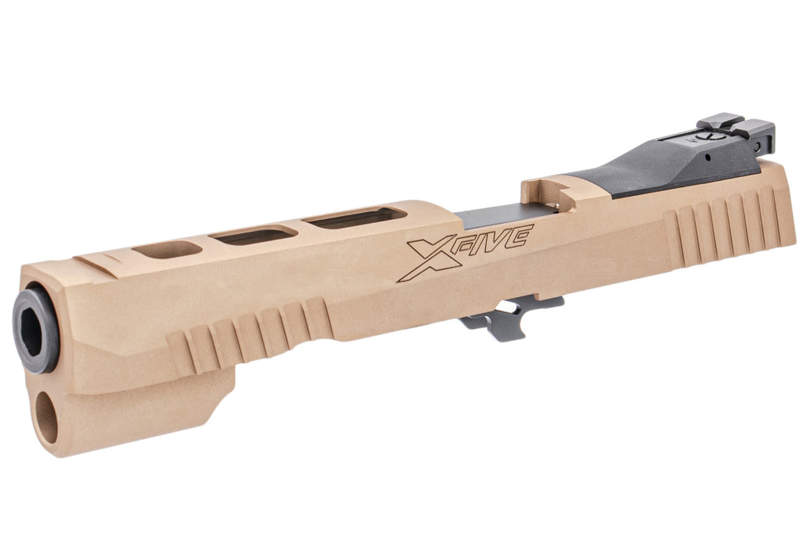 Nova P320 XFIVE Aluminum Slide Set for SIG AIR / VFC P320 M17 M18 GBBP Series ( Black / Tan / Silver )-Tan