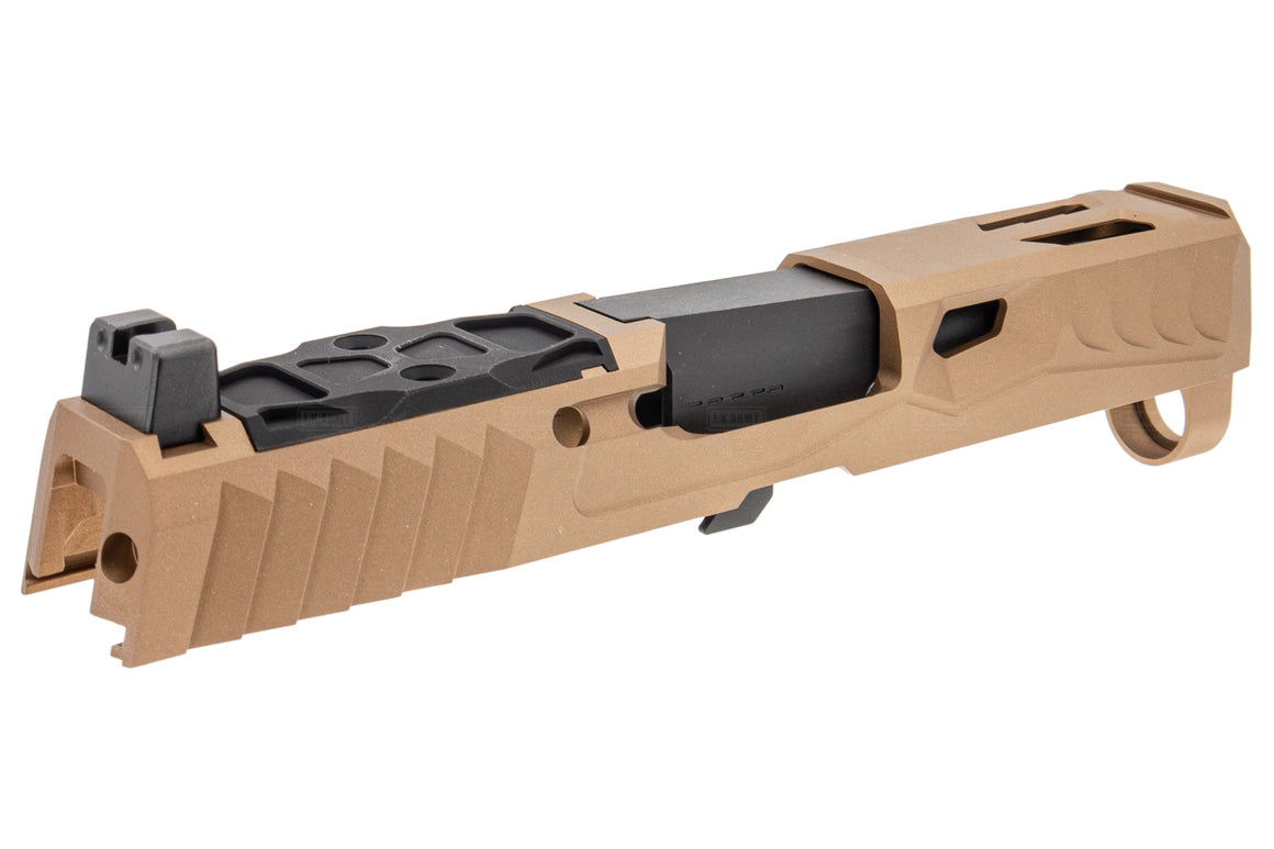 Nova NSO Reptile Cut Style Aluminum Slide Set for SIG AIR / VFC P320 M17 M18 GBBP Series ( Cerakote Tan )