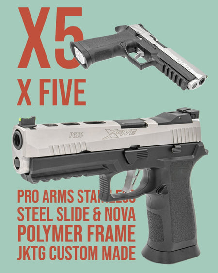 Pro-Arms X5 Style 5" Complete Build GBB Pistol - Stainless Steel Slide with Nova Polymer Frame ( JKTG Custom Made )