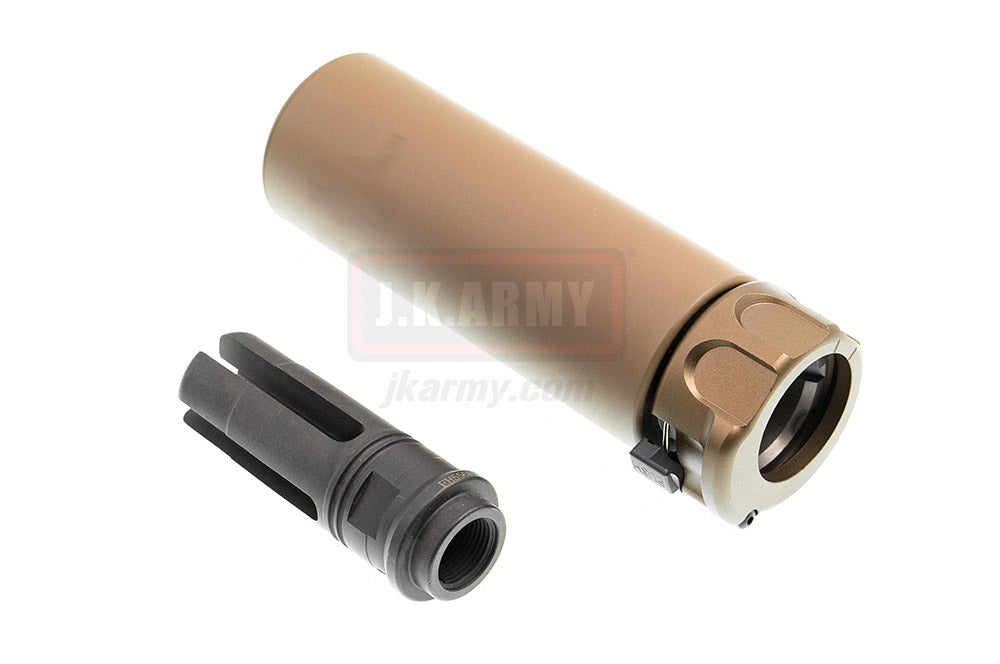 OMG SOCOM Mini 1 Dummy Barrel Extension w/ 4P Flash Hider ( DE ) ( 14mm CCW )