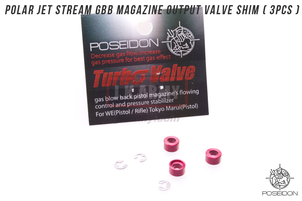 Poseidon Turbo Valve Polar Jet Stream GBB Magazine Output Valve Shim ( 3PCS ) ( WE System Only )