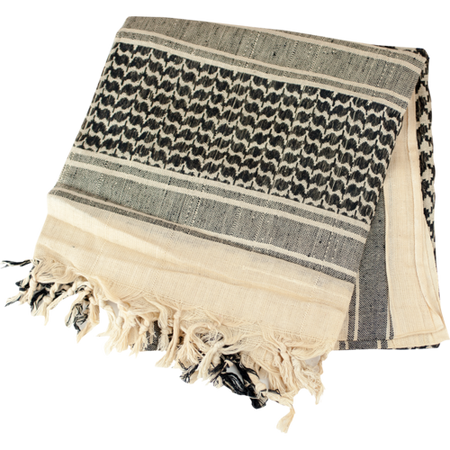 Arab Shemagh Keffiyeh Scarf ( Cream Black )
