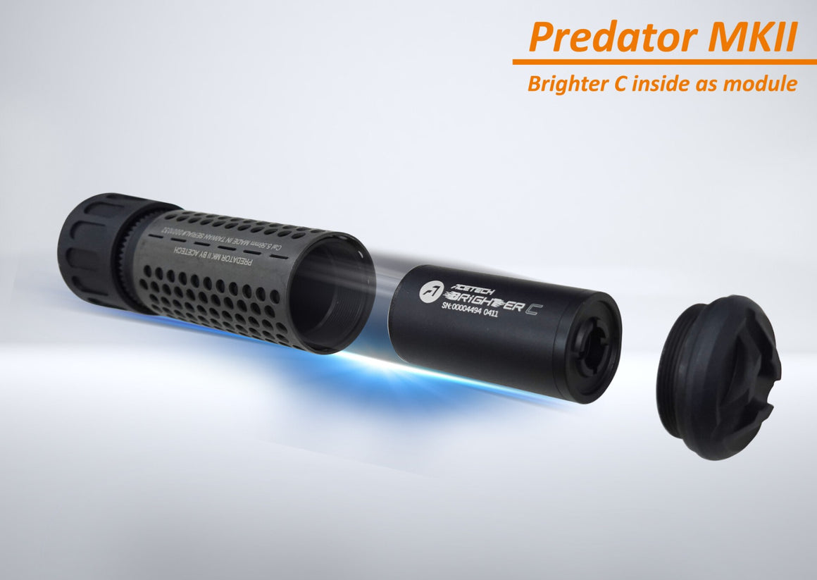 Acetech Predator MKII Dummy Suppressor M14 CCW with Brighter C Tracer Inside ( Black )