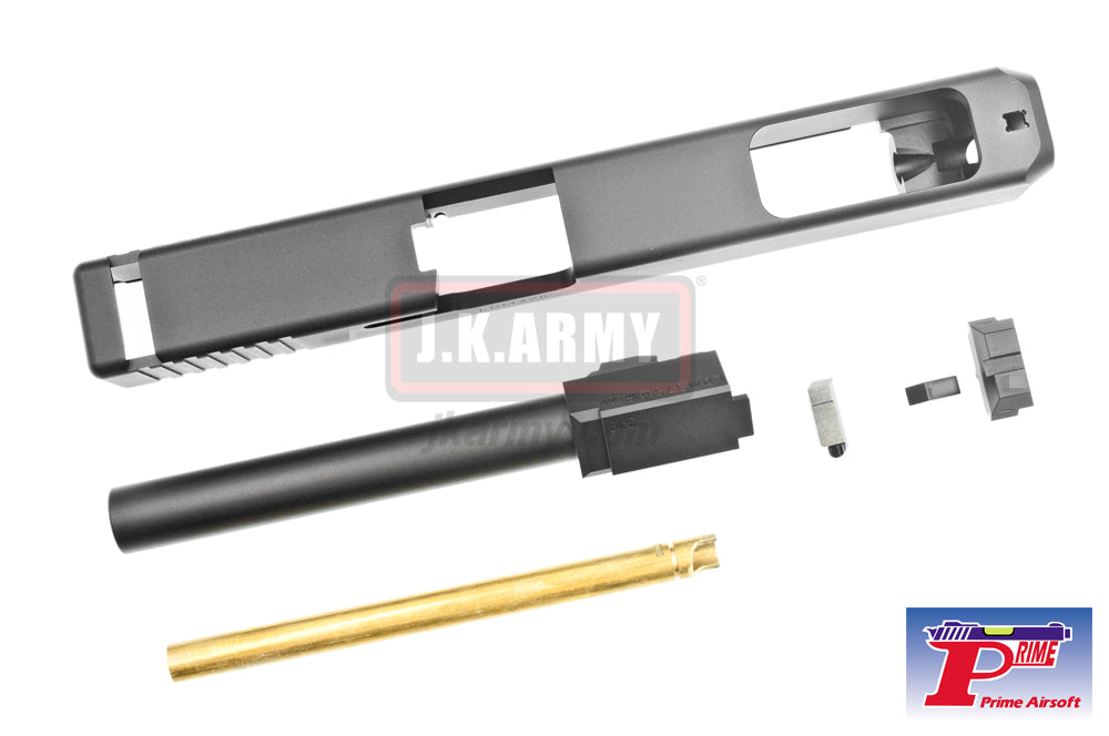 Prime G34 Style CNC Aluminum Slide with Barrel for Tokyo Marui Model 34 GBB Series - Black