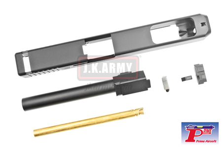 Prime G34 Style CNC Aluminum Slide with Barrel for Tokyo Marui Model 34 GBB Series - Black